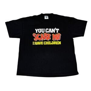 VTG 1992 You can’t Scare Me I have Children novelty XL shirt Lee USA made retro